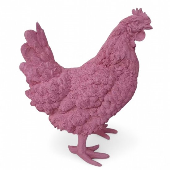 Henne stehend rosa - zum Schließen ins Bild klicken