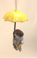 Jack Russel mit Regenschirm