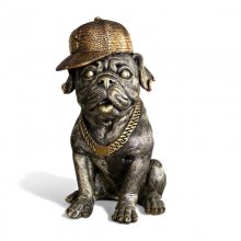 Hund mit Cap, gold