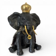 Elefant mit Krone, schwarz