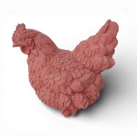 Henne sitzend orange