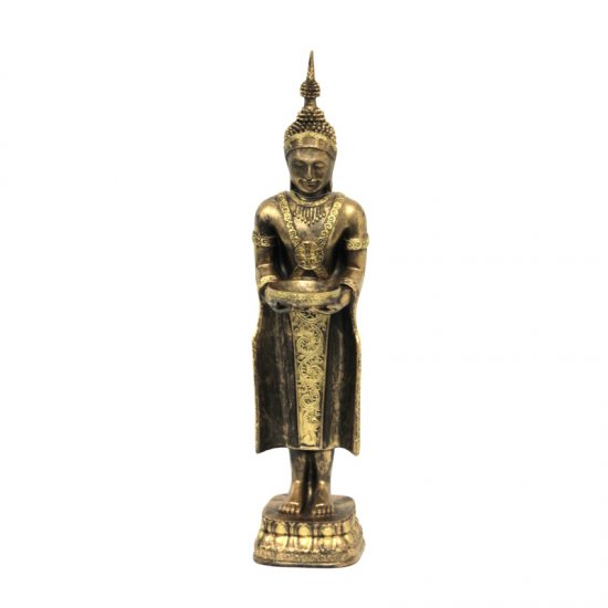 Tempelwächter mit Schale gold - zum Schließen ins Bild klicken