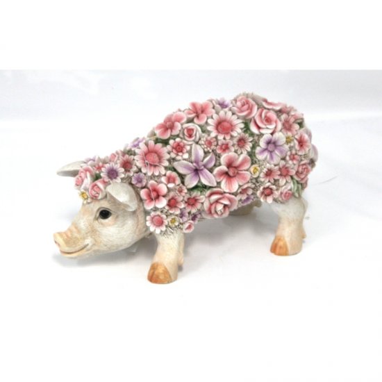 Blumenschwein stehend - zum Schließen ins Bild klicken