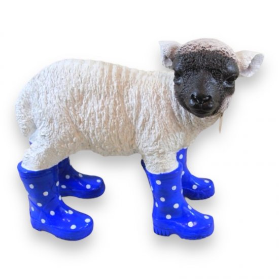 Schaf Gummistiefel blau - zum Schließen ins Bild klicken