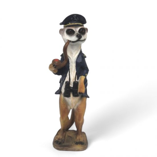 Erdmännchen Kapitän mit Pfeife - zum Schließen ins Bild klicken