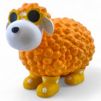 Schaf mit Blumenbrille, orange