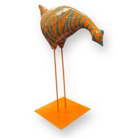 Huhn Zebra, Kopf runter