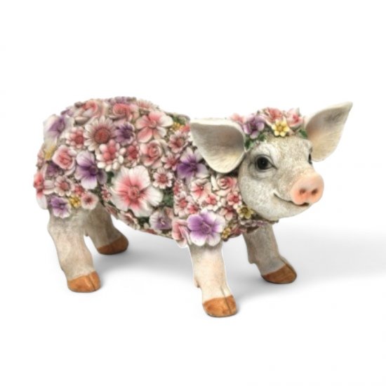 Blumenschwein stehend - zum Schließen ins Bild klicken