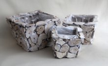 Holztopf 3-er Set (Umkarton = 3Set)