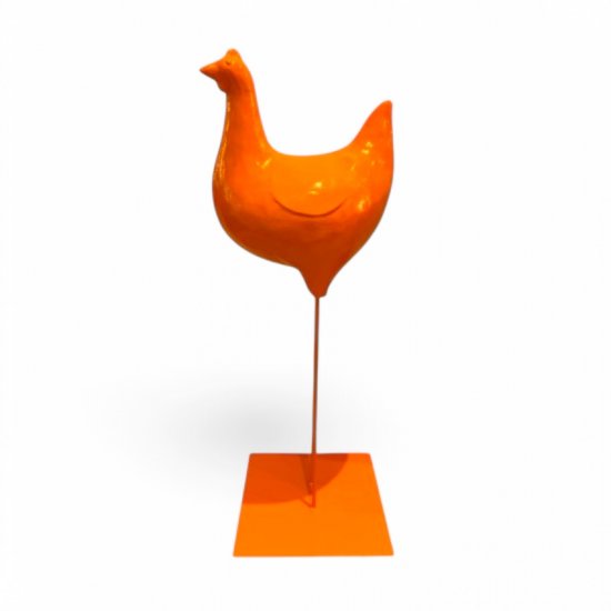 Huhn hoch, orange - zum Schließen ins Bild klicken