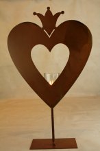 Herz mit Teelicht , Rostlook, ca. H 41 cm