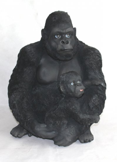 Gorilla mit Baby - zum Schließen ins Bild klicken