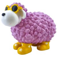 Schaf mit Blumenbrille, rosa