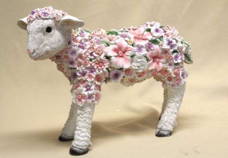 Blumen-Schaf stehend - zum Schließen ins Bild klicken
