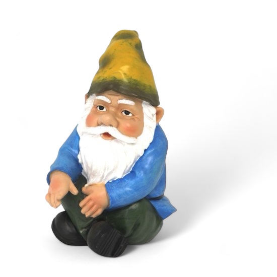 Gartenzwerg sitzend - zum Schließen ins Bild klicken