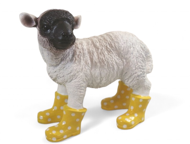 Lamm Gummistiefel gelb - zum Schließen ins Bild klicken