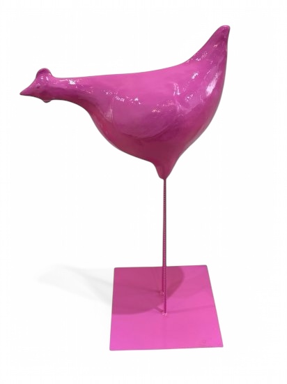 Huhn gerade, pink - zum Schließen ins Bild klicken