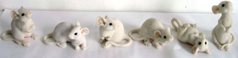 6er Set Mäuse wei